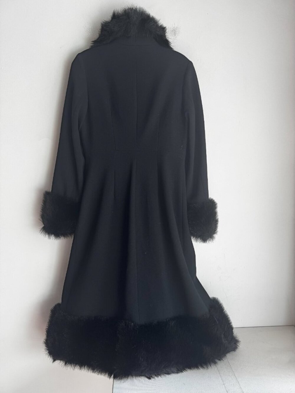 Tracy Reese Black Beaded Wool Penny Lane Coat 4 - Picture 8 of 10